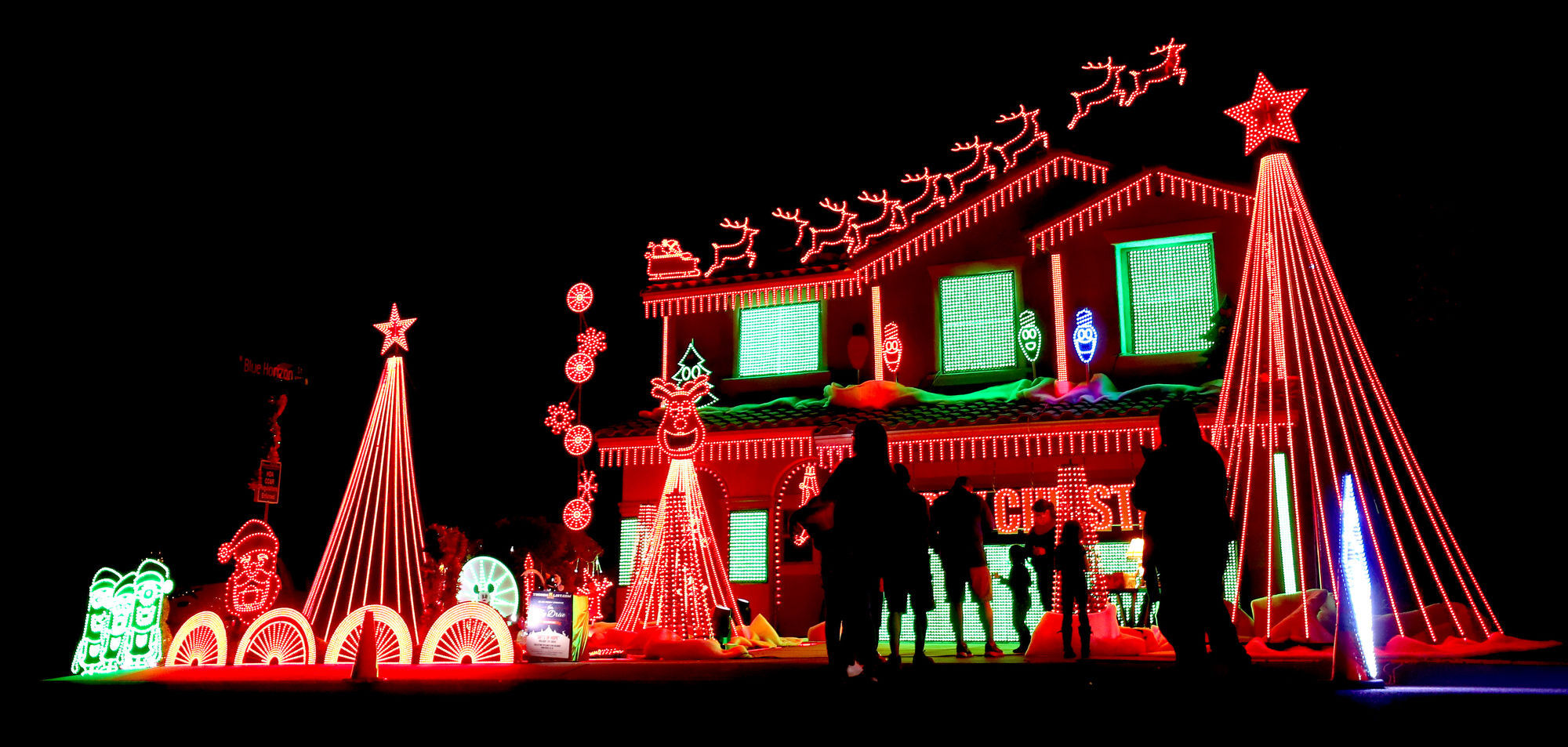 Christmas lights at homes in Tucson, 2020